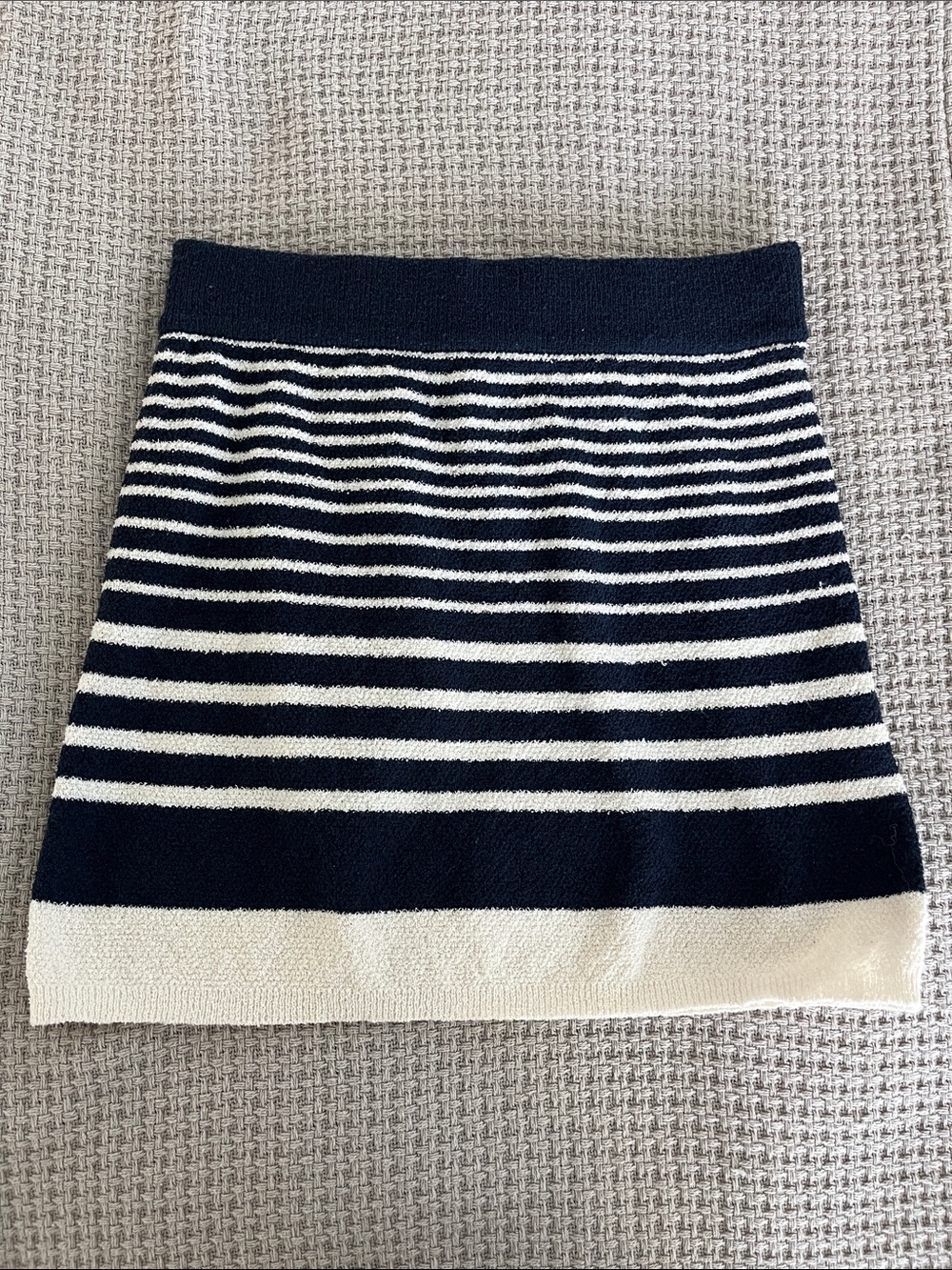 Zara Striped Navy and White Knit Skirt Good Condition- Size S